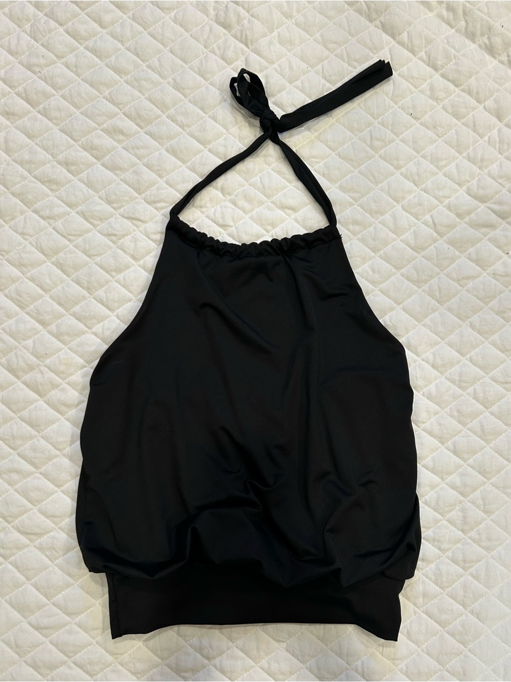 Gaze Black Halter Neck Blouson Top Size S